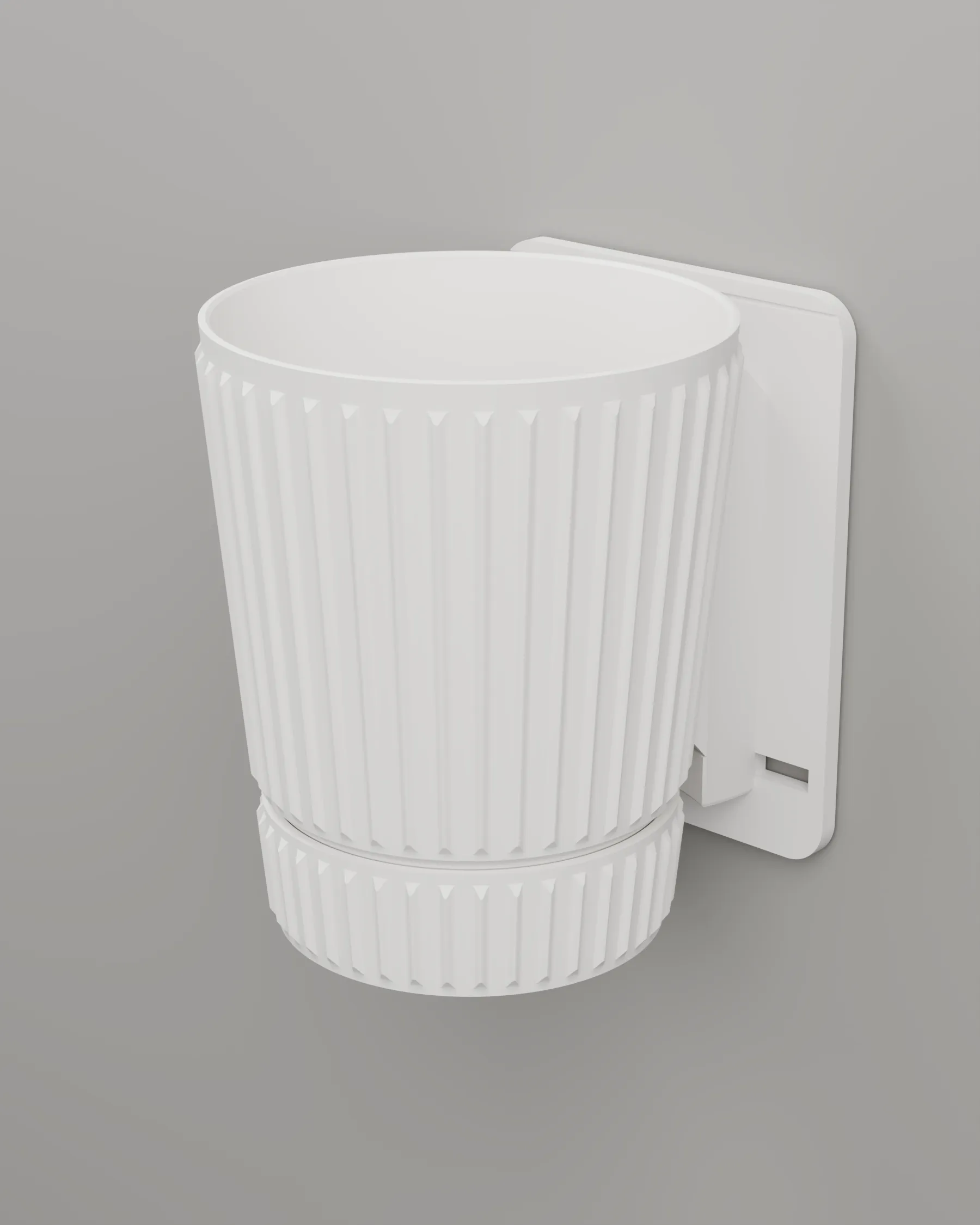 Doric Wall Planter, three-quarter view showing the fluted drum